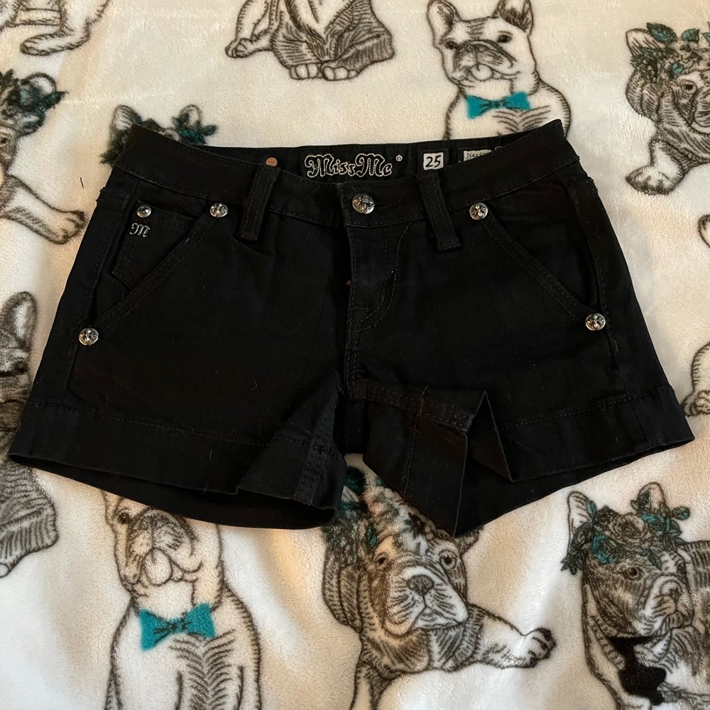 Black Miss Me Shorts